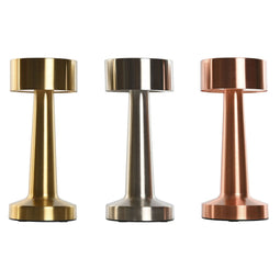 Bureaulamp Home ESPRIT Koper Gouden Zilverkleurig Metaal Ijzer 9 x 9 x 21 cm (3 Stuks)
