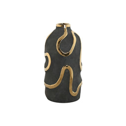 Vaas Home ESPRIT Grijs Gouden Keramiek Abstract Modern 17 x 17 x 35 cm