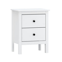 Nachtkastje Alexandra House Living Wit Metaal Dennenhout 48 x 62 x 36 cm 2 lades