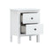 Nachtkastje Alexandra House Living Wit Metaal Dennenhout 48 x 62 x 36 cm 2 lades