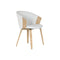 Keukenstoel Home ESPRIT Wit Polyester Hout 60 x 57,5 x 79 cm