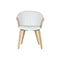 Keukenstoel Home ESPRIT Wit Polyester Hout 60 x 57,5 x 79 cm