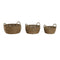 Plantenbakkenset Home ESPRIT Bruin Metaal Vezel Tropisch 34 x 33 x 15 cm