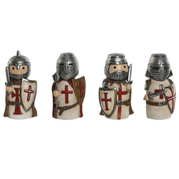 Decoratieve figuren Home ESPRIT Wit Grijs 5 x 4 x 10 cm (4 Stuks)