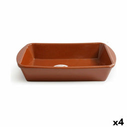 Serveerschaal Inde Vitro Azofra Aardewerk Rechthoekig 35 x 25 x 6 cm (4 Stuks)