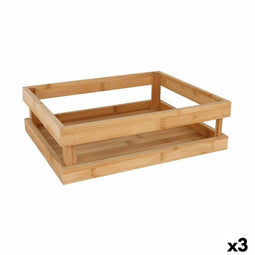 Snackdienblad Bamboe 32,5 x 26,5 x 10 cm (3 Stuks)