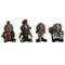 Decoratieve figuren Home ESPRIT Rood Grijs 7 x 4 x 9 cm (4 Stuks)