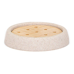 Zeepschaal Andrea House Essenhout Zandsteen (Ø 10,5 x 2 cm)