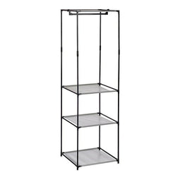 Klerenkast Zwart Grijs Ijzer Plastic 43,5 x 160 x 50 cm