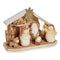Kerststal set Gouden LED Licht 8,5 x 16 x 22,5 cm Keramisch Grijs Paars Hout Bruin Wit