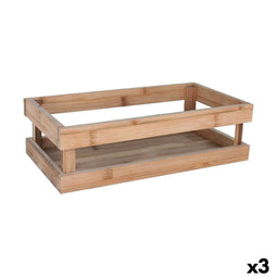 Opbergbak Inde Bamboe 32,5 x 17,6 x 10 cm (3 Stuks)