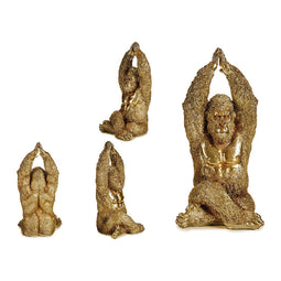 Decoratieve figuren Gorilla Yoga Gouden 17 x 36 x 19,5 cm