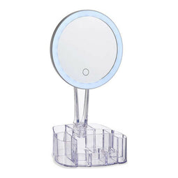 Vergrotende Spiegel met Led 1x Wit polyestyreen 12,6 x 34,5 x 17 cm