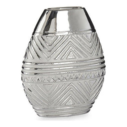 Vaas Breedte 9,8 x 26,5 x 22 cm Keramisch Zilverkleurig