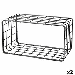 Houder Inde Rooster Zwart 34 x 19 x 18 cm (2 Stuks)