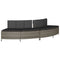 Hottub-bankjes met kussens 2 st poly rattan grijs