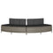Hottub-bankjes met kussens 2 st poly rattan grijs