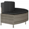 Hottub-bankjes met kussens 2 st poly rattan grijs