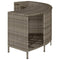 Opbergschappen voor hottub 2 st poly rattan grijs