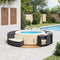 Hottub-ombouw poly rattan en massief acaciahout zwart