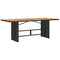 Tuintafel met acaciahouten blad 190x80x75 cm poly rattan zwart
