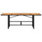 Tuintafel met acaciahouten blad 190x80x75 cm poly rattan zwart