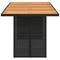 Tuintafel met acaciahouten blad 190x80x75 cm poly rattan zwart
