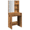 Kaptafel met LED-verlichting 60x40x140 cm oud houtkleurig