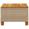 Tuintafel 55x55x36 cm poly rattan en acaciahout beige