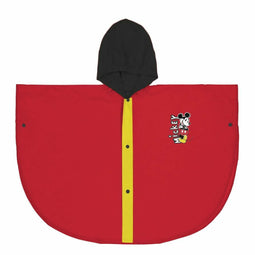 Waterponcho met Kap Mickey Mouse Rood Maat 5-6 Jaar