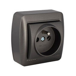 Plug-in basis Solera Mural 2p+t Grafiet 16 A 250 V Frans