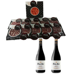 Iberische ham van met graan gevoerde varkens Linaje Negro 100 g 10 Enveloppen