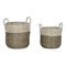Basket spelset Home ESPRIT Wit Zwart Natuurlijk 44 x 44 x 49 cm (2 Onderdelen)