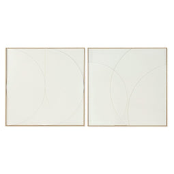 Schilderij Home ESPRIT Wit Modern Scandinavisch 100 x 4 x 100 cm (2 Stuks)