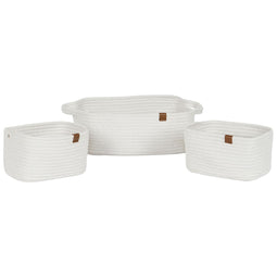 Basket spelset Home ESPRIT Wit Modern 34 x 25 x 14 cm (3 Onderdelen)