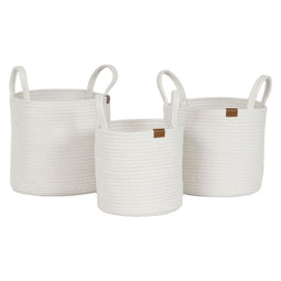 Basket spelset Home ESPRIT Wit Modern 30 x 30 x 28 cm (3 Onderdelen)