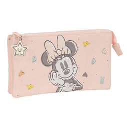 Pennenetui met 3 vakken Minnie Mouse Baby Roze 22 x 12 x 3 cm