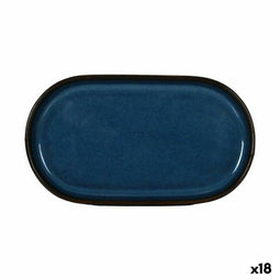 Snackdienblad La Mediterránea Chester Blauw Ovalen 20 x 11 x 1,5 cm (18 Stuks)