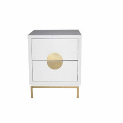 Nachtkastje DKD Home Decor Wit Gouden Metaal Hout MDF 40 x 40 x 50 cm 50 x 35 x 60 cm 40 x 49 x 5...
