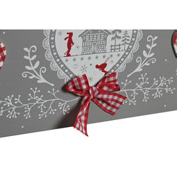 Decoratieve Doos Home ESPRIT Rood Grijs Natuurlijk Hout MDF 36 x 26 x 18 cm