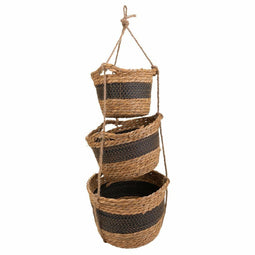 Mandenset Alexandra House Living Zwart Natuurlijke Vezel 26 x 19 x 26 cm 22 x 16,5 x 22 cm 18 x 1...