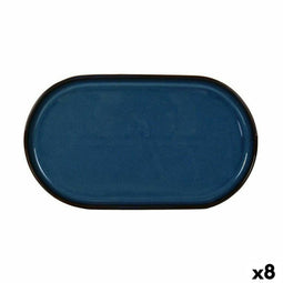 Snackdienblad La Mediterránea Chester Blauw Ovalen 30,5 x 17,5 x 2,8 cm (8 Stuks)