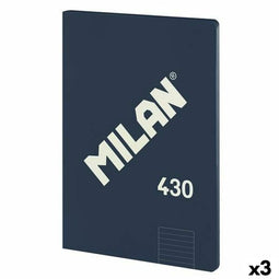 Notitieboekje Milan 430 Blauw A4 48 Lakens 21 x 29,7 cm (3 Stuks)