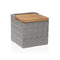Zoutvaatje met deksel Versa Ruiten Grijs Keramisch Bamboe Dolomite 11 x 11 x 11 cm