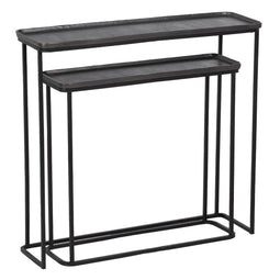 Gang 84 x 26 x 78 cm Zwart Grijs Metaal (2 Stuks)