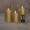 Anna's Collection - Stompkaars swirl wax led bewegende vlam met afstandsbediening set van 3 d7.5h...