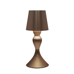 Anna's Collection - Draadloze tafellamp warm wit dimbaar led inclusief usb kabel 26x11 cm brons