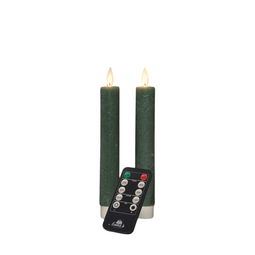 Anna's Collection - Dinerkaars wax led bewegende vlam op batterij met afstandsbediening 2 stuks h...