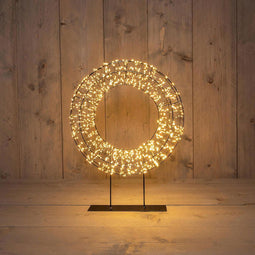 Anna's Collection - Krans op voet 36x8 cm/1200led classic warm, 5m aanloopsnoer, aan / dimmer / 8...