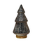 Anna's Collection - Kerstboompje glas 10led op batterij met timer 28.5x15 cm metallic antraciet